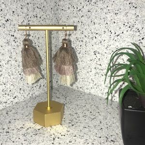 Brown ombré tassel earrings